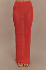 Reagan Knit Maxi Skirt - Orange